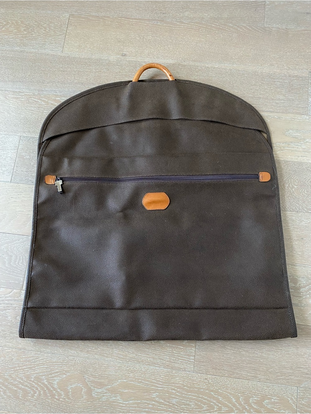 Jack Georges brown leather travel garment suit dress bag modern designer